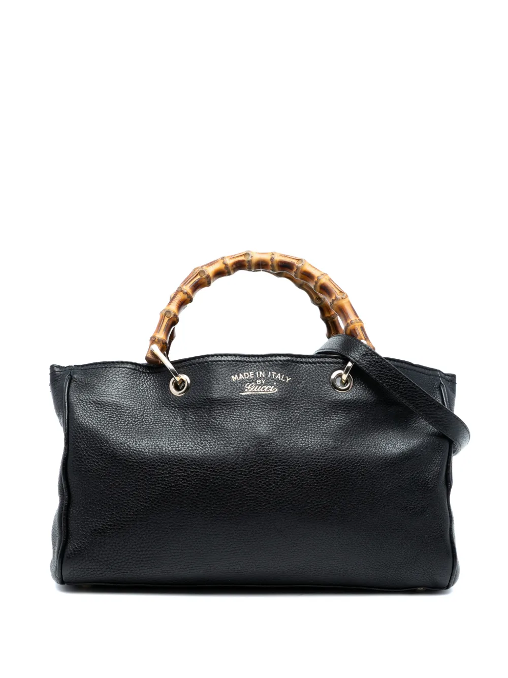 Gucci Pre-Owned 2016-2025 mittelgroße Bamboo Stachel-Tasche aus Kalbsleder - Schwarz