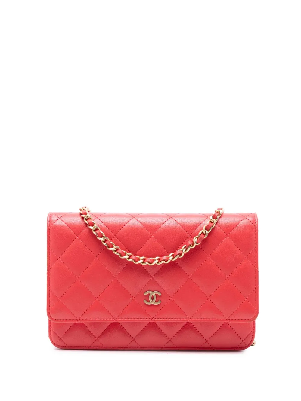 CHANEL Pre-Owned Borsa a tracolla CC in pelle di agnello trapuntata 2019 - Rosso