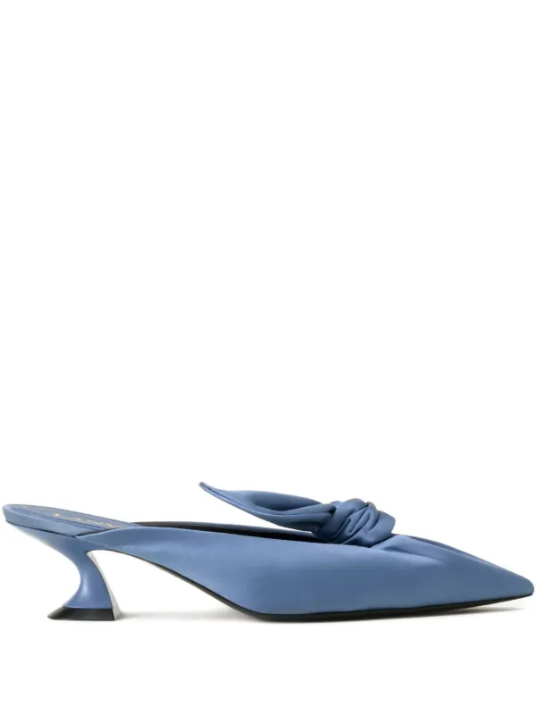 Lanvin Knot Pointed Mules in Blue