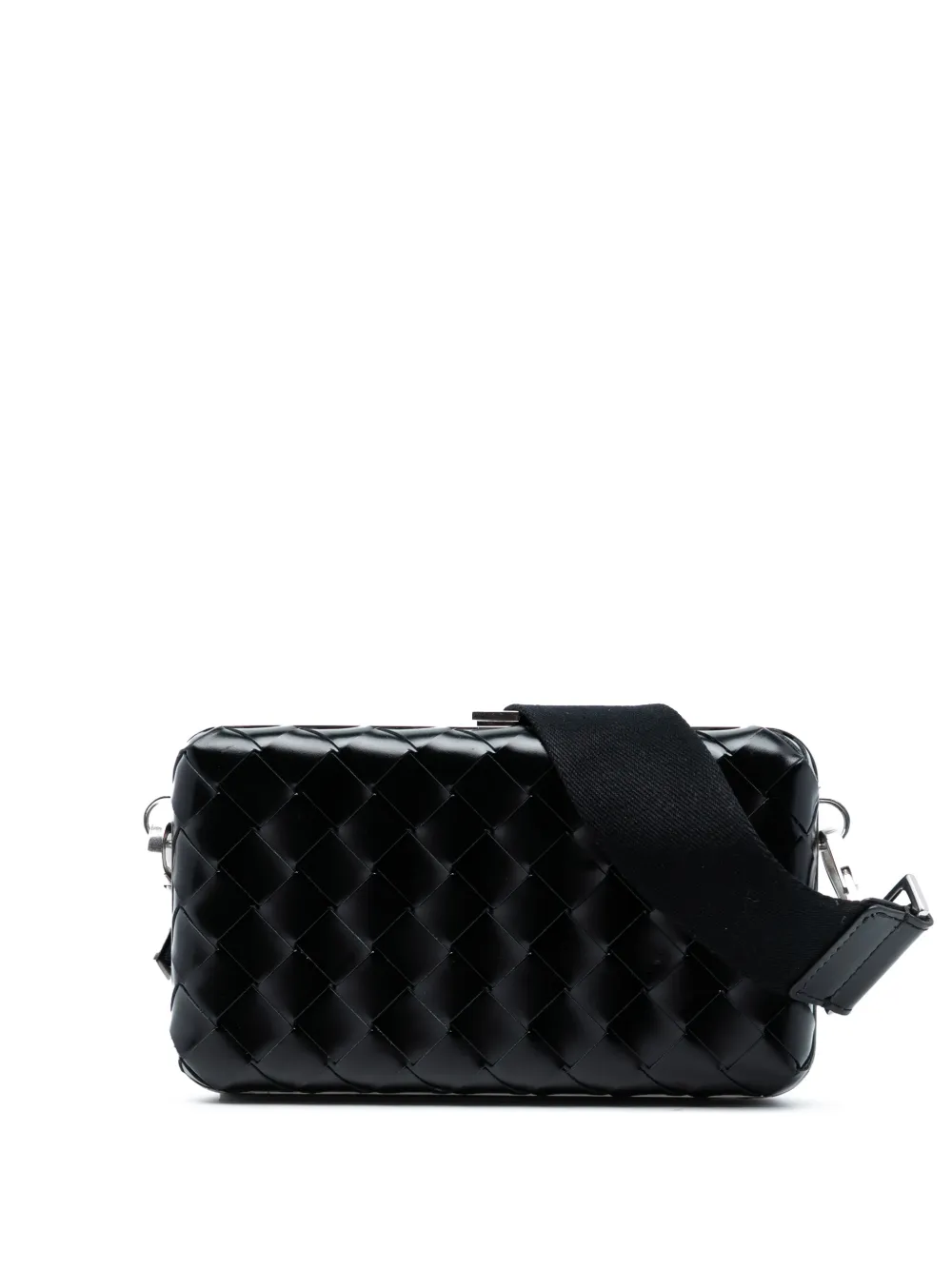 Bottega Veneta Pre-Owned 2012-2025 Spazzolato Intrecciato Box Messenger Bag crossbody bag | Black | Image 1
