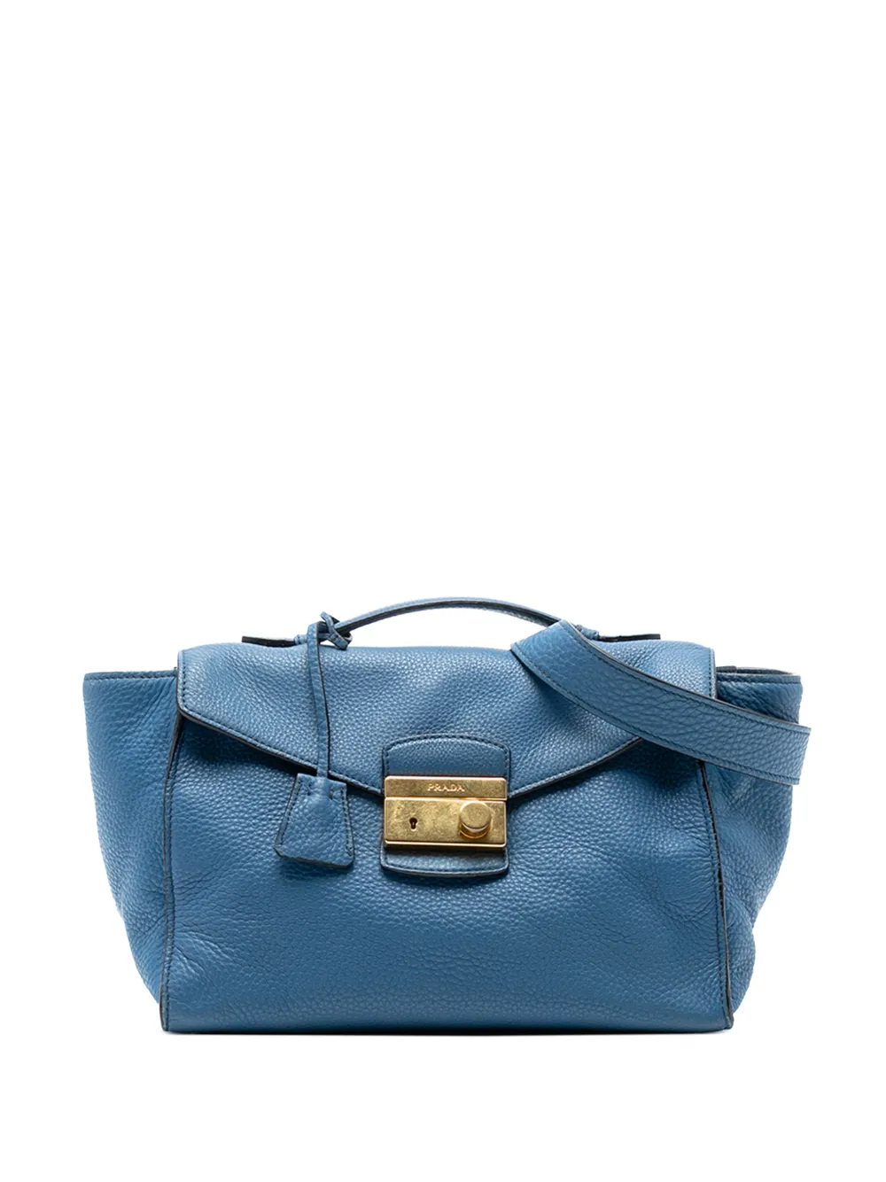 Prada Pre-Owned 2000-2025 Vitello Daino Sound Lock satchel | Blue | Image 1