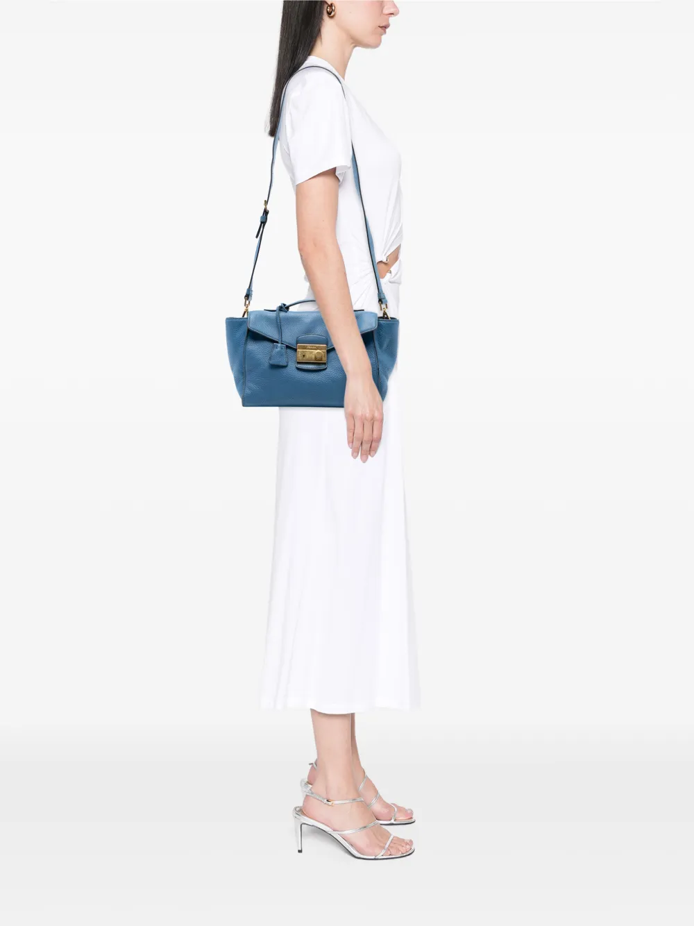 Prada Pre-Owned 2000-2025 Vitello Daino Sound Lock satchel | Pre-Owned | Image 2