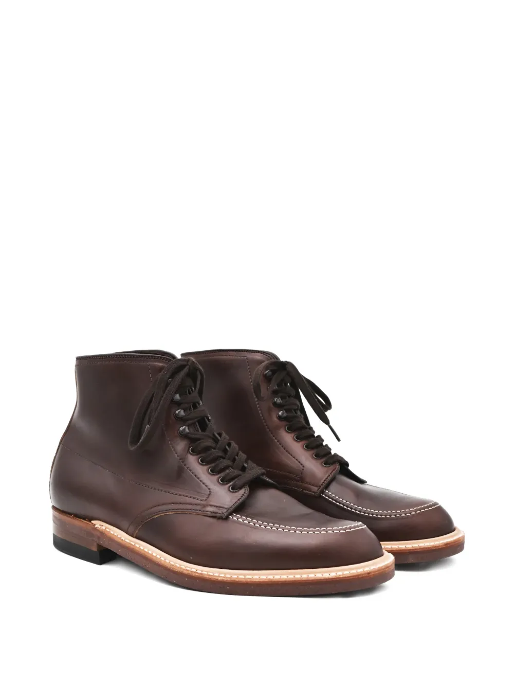 Alden Shoe Company Lace-up Stitched Boots In Brown