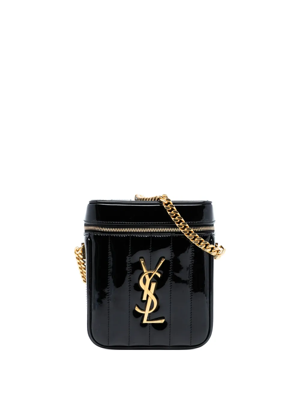 Saint Laurent Pre-Owned Trousse Vicky con finitura lucida 2019 - Nero