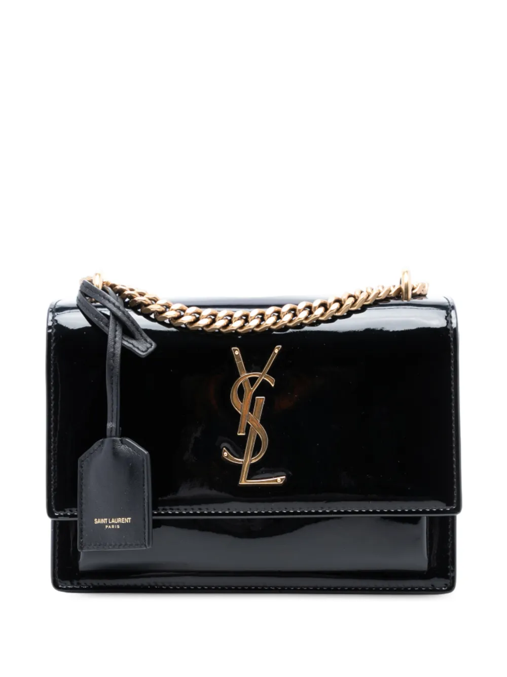 Saint Laurent Pre-Owned Borsa a tracolla Sunset piccola lucida con monogramma 2018 | nero | Image 1