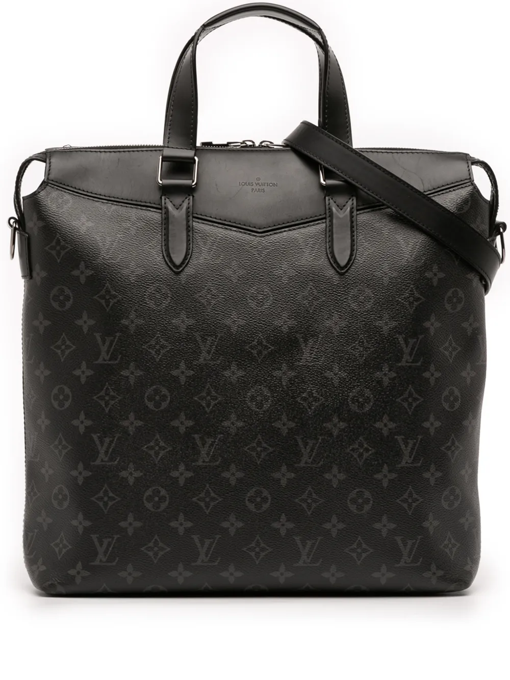 Louis Vuitton Pre-Owned 2017 Monogram Eclipse Explorer Tote satchel | Black | Image 1
