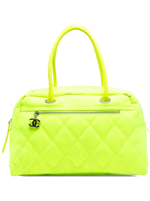 CHANEL Pre-Owned 2008-2009 Paris Biarritz Quilted Canvas Fluo Duffle Bag travel bag