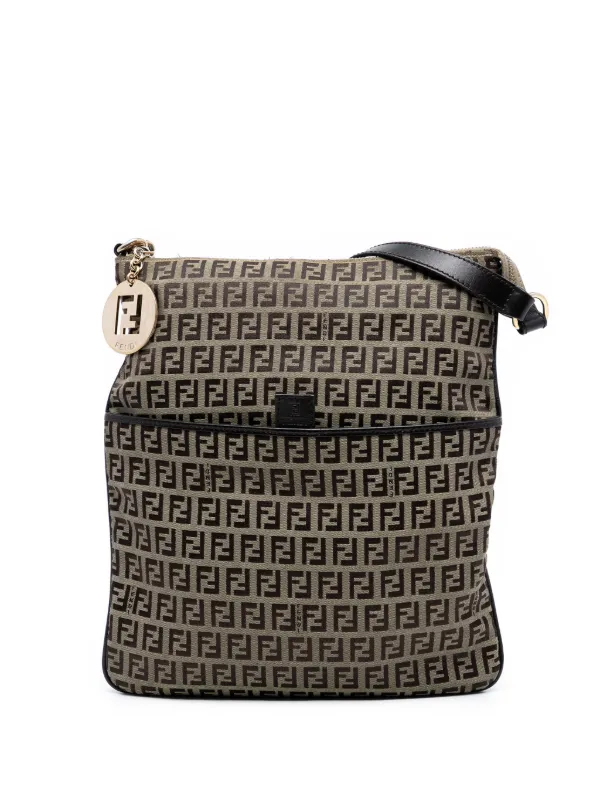 Fendi Pre-owned 2010-2025 Zucchino Canvas Crossbody Bag in Brown