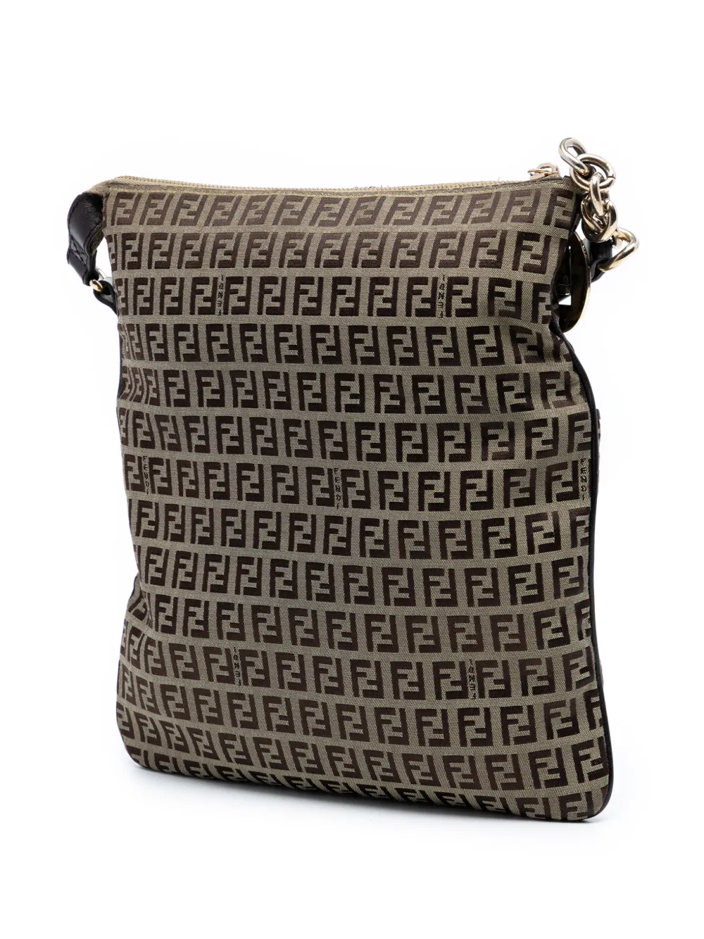 Fendi Pre-owned 2010-2025 Zucchino Canvas Crossbody Bag in Brown, view 3