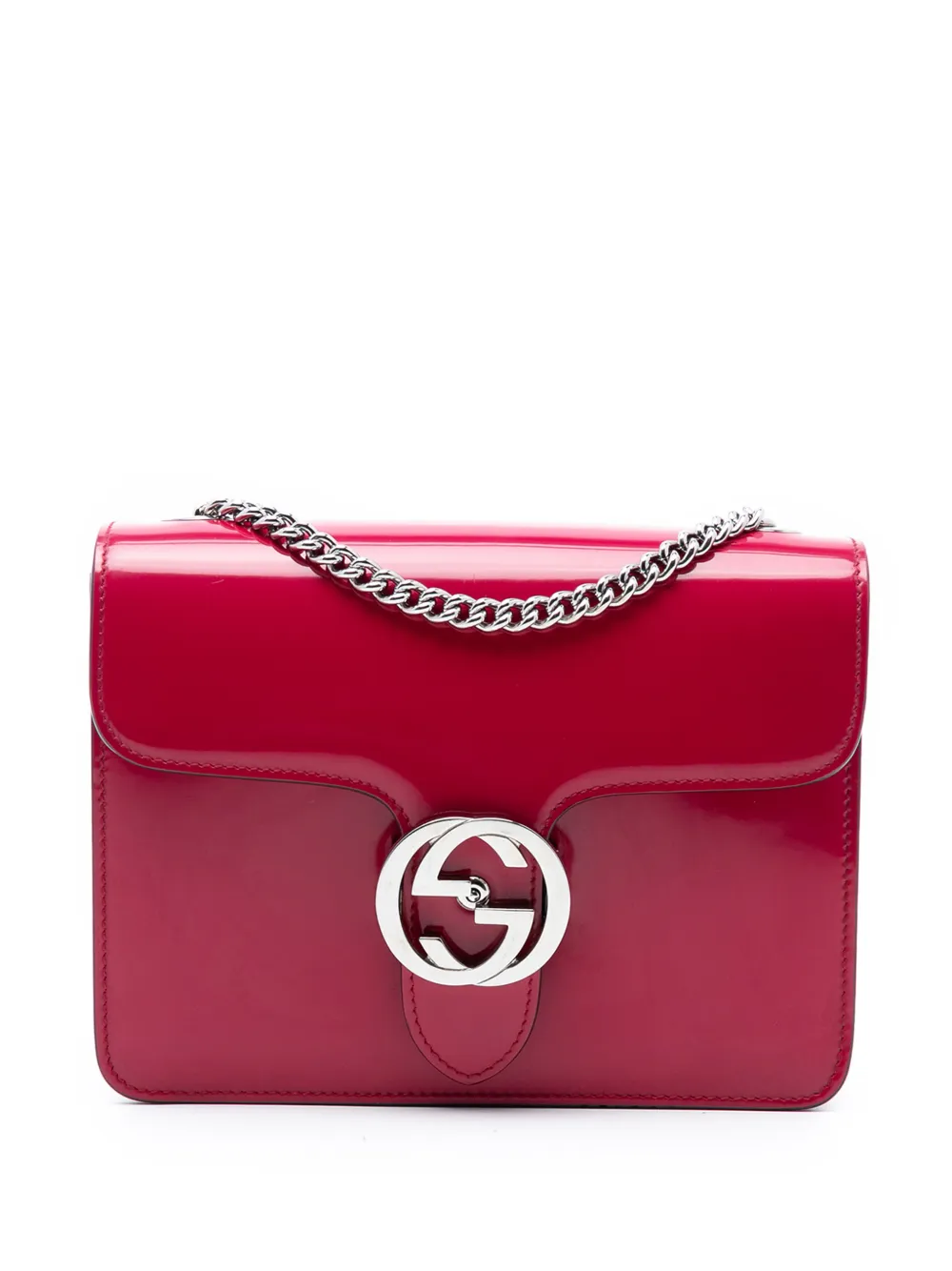 Gucci Pre-Owned 2016-2025 kleine polierte GG Dollar Umhängetasche aus Kalbslder - Rot