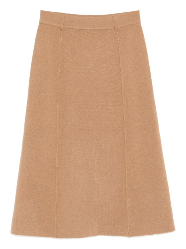 Lisa Yang Ruthie Seam-detail Midi Skirt in Neutrals