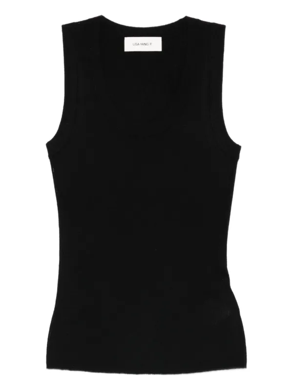 Lisa Yang Ina Ribbed Top in Black