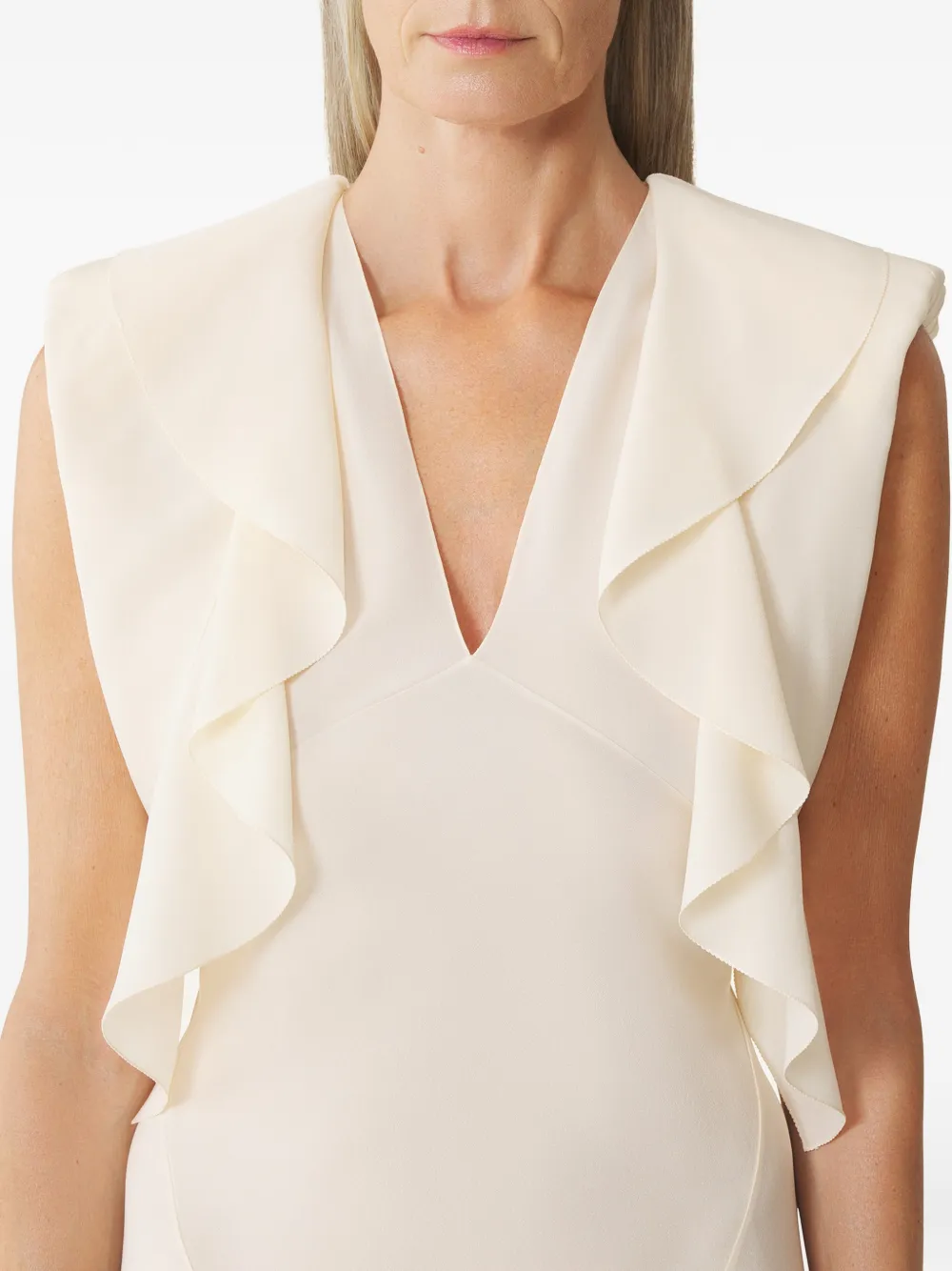 Lanvin Maxi-jurk met ruches Beige