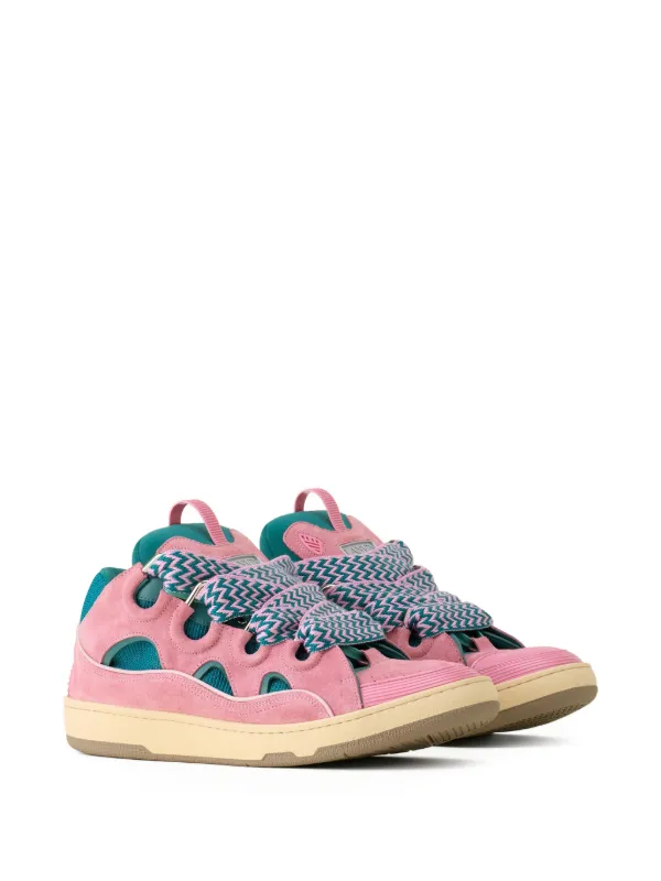 Lanvin Curb cut-out lace-up Sneakers | Pink | FARFETCH