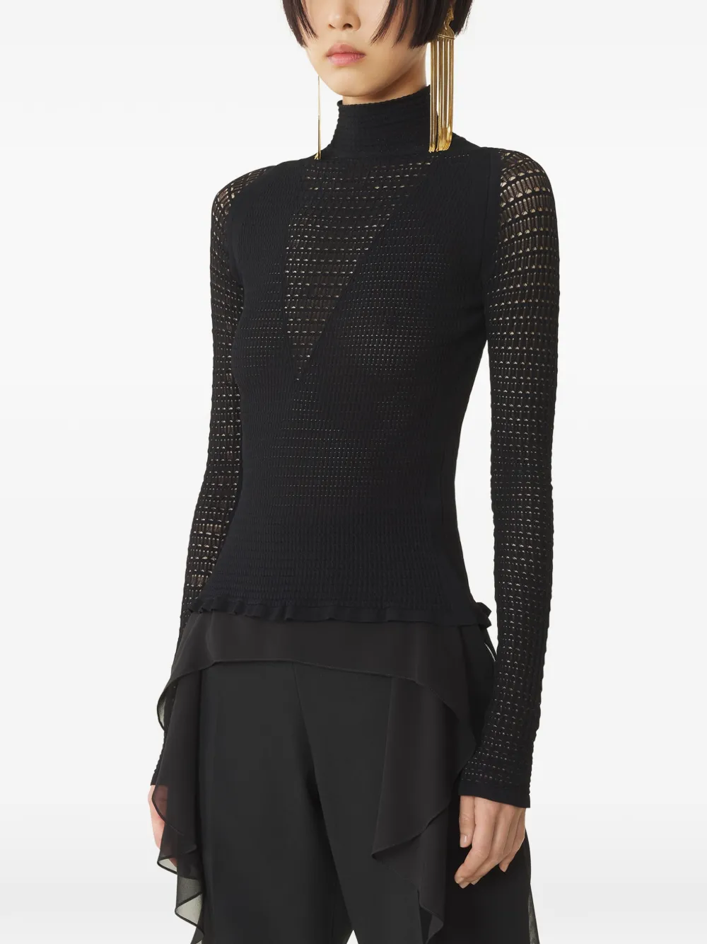  Lanvin Pull à Col Roulé - Noir 