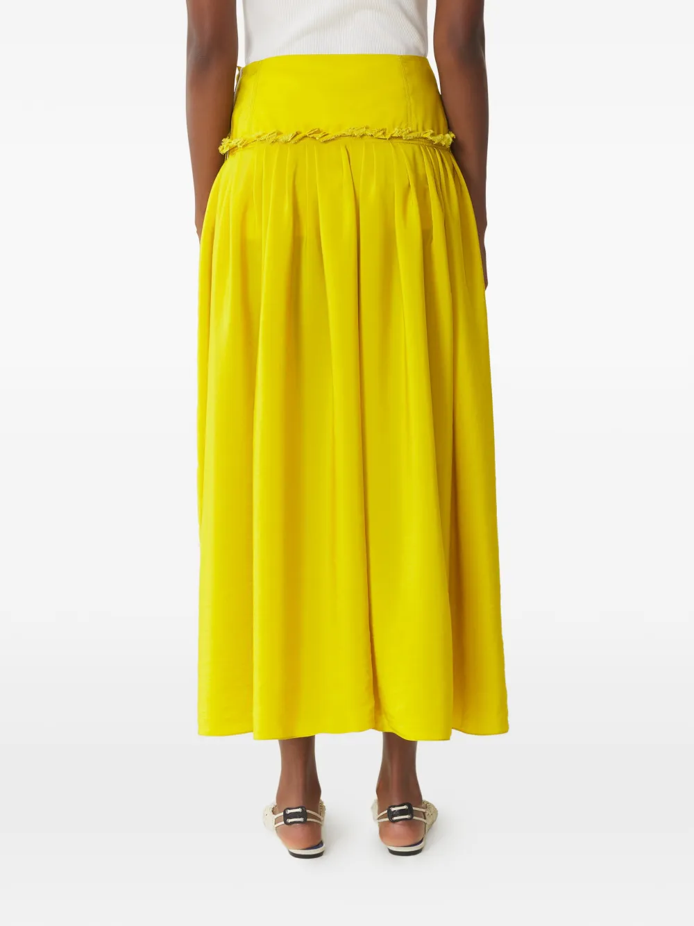 Lanvin Midi-rok met ruches en knoop Geel