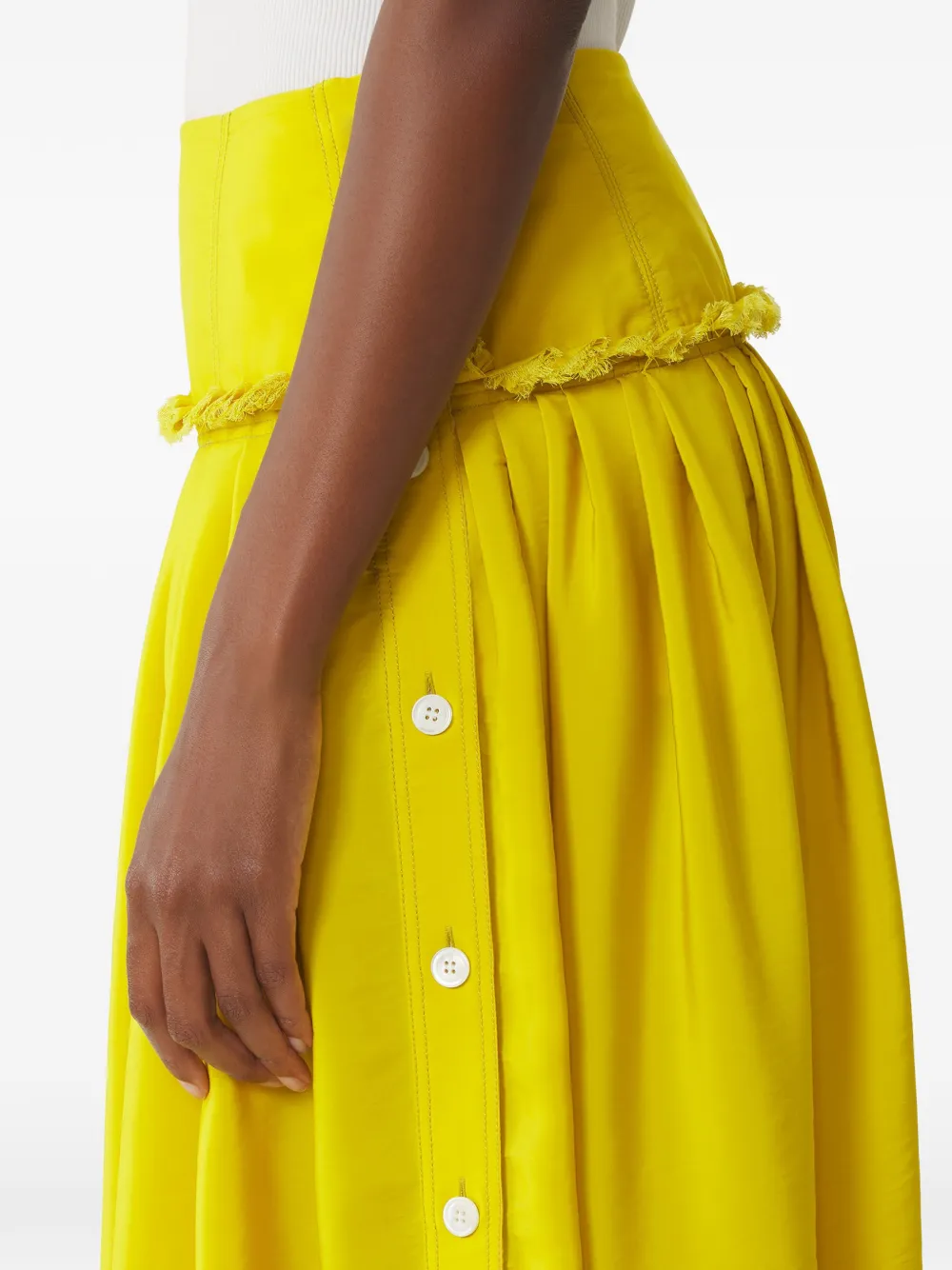 Lanvin Midi-rok met ruches en knoop Geel