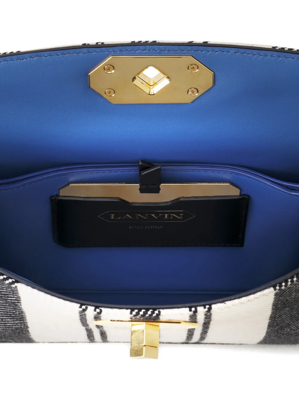 Compagnon striped lock shoulder bag