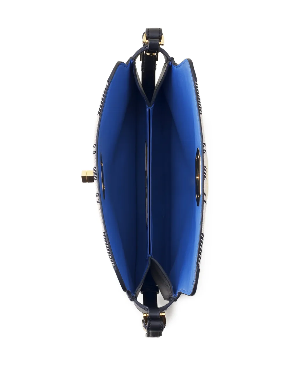 Lanvin Compagnon gestreepte schoudertas met slot Zwart