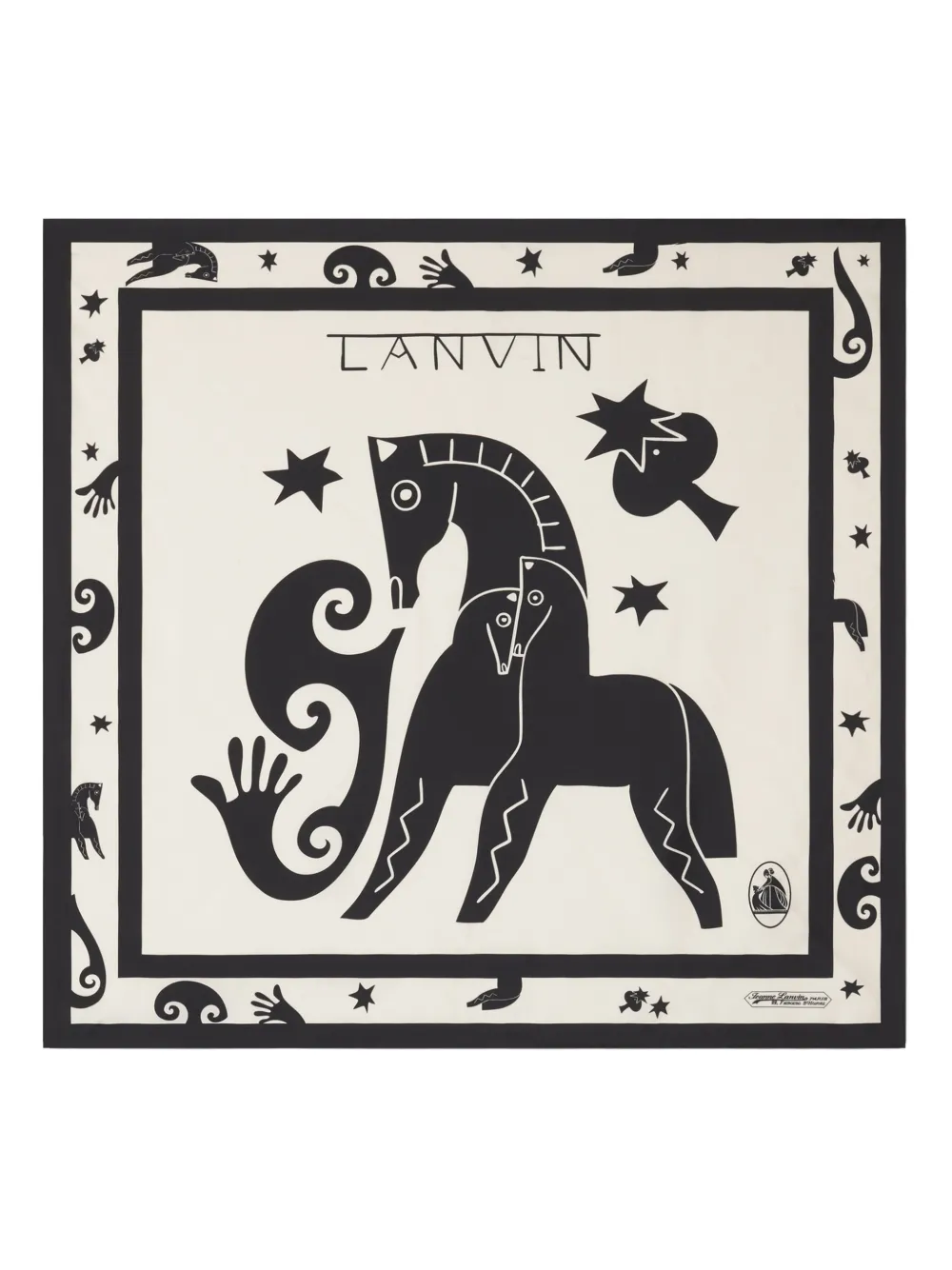Lanvin Foulard in seta con stampa grafica - Toni neutri