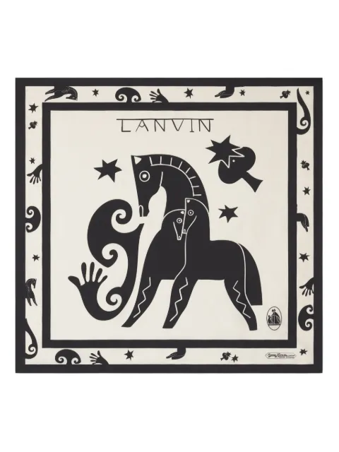 Lanvin graphic-print silk scarf