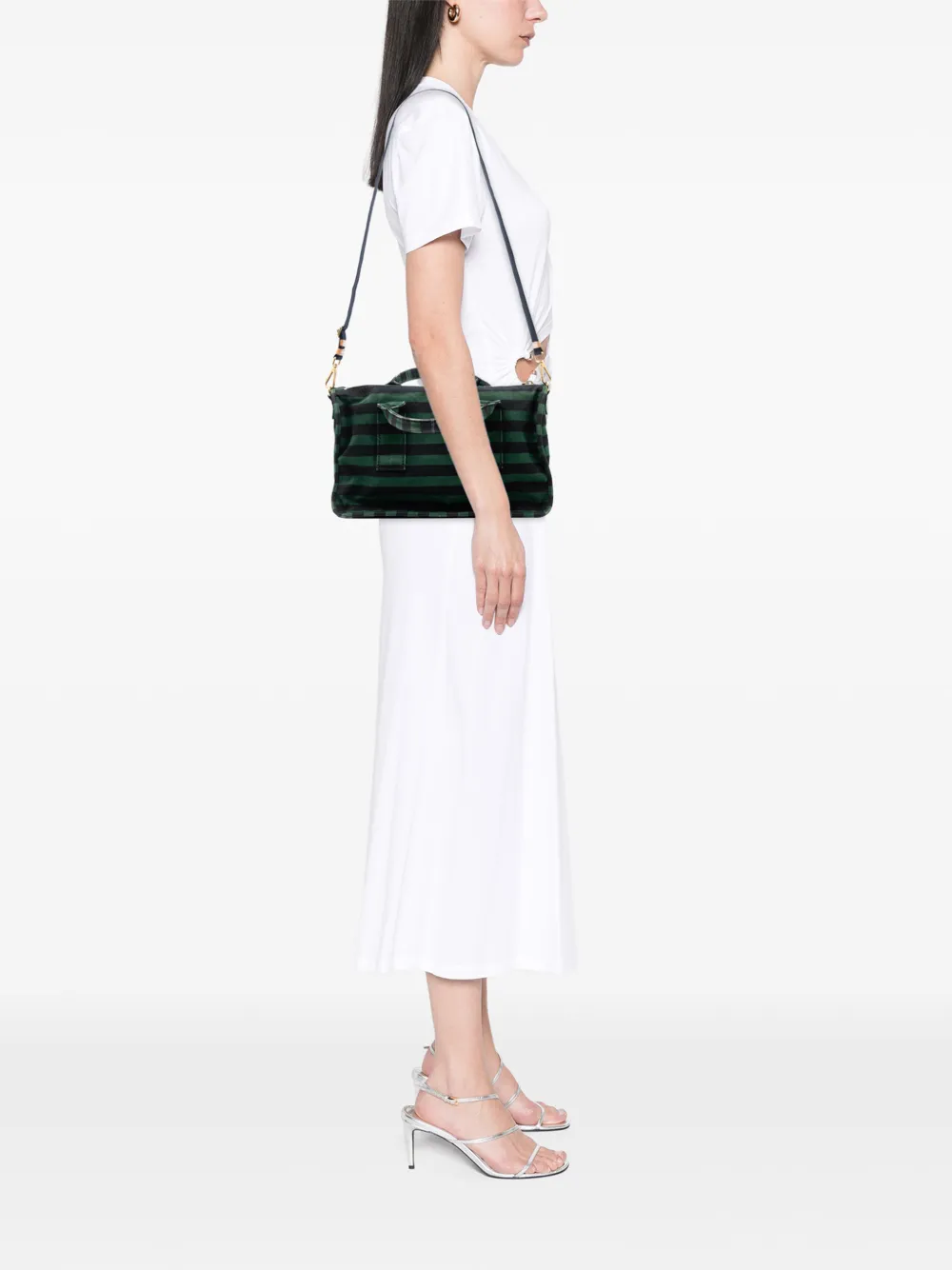 Prada Pre-Owned 2010-2020 Canvas Canapa Righe Striped satchel | Pre-Owned | Image 2