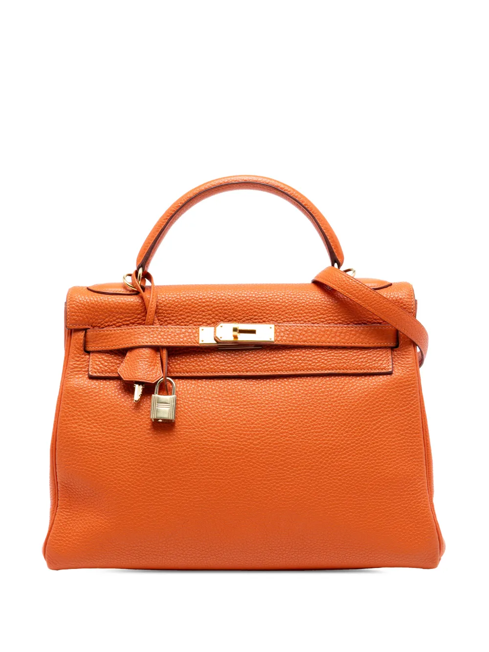 Hermès Pre-Owned 2001 Clemence Kelly II Retourne 32 satchel | Orange | Image 1