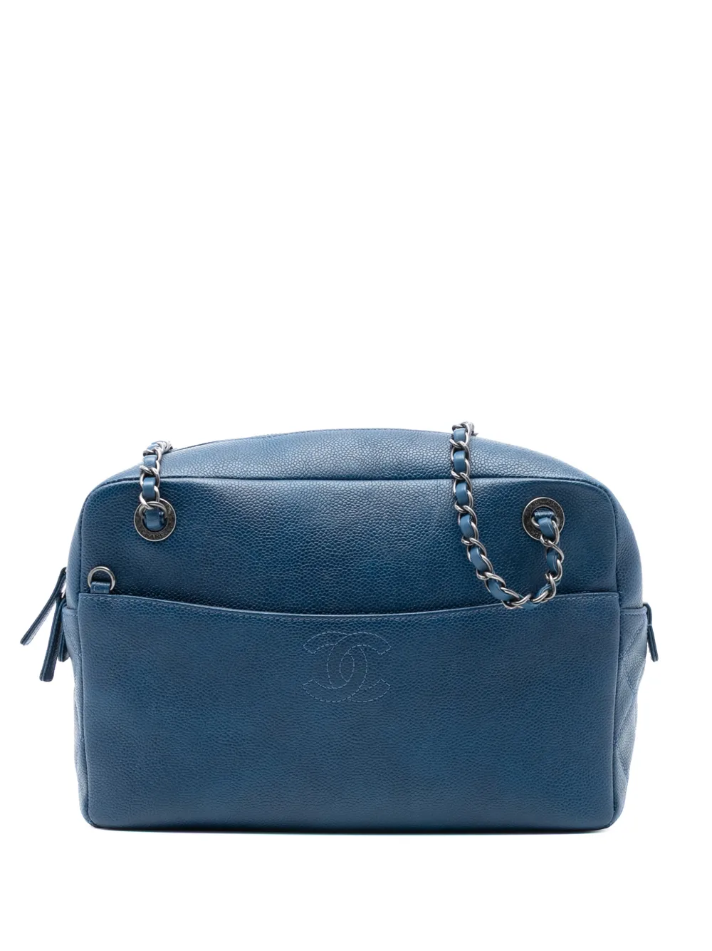 CHANEL Pre-Owned Borsa a spalla CC in pelle Caviar 2016-2017 - Blu