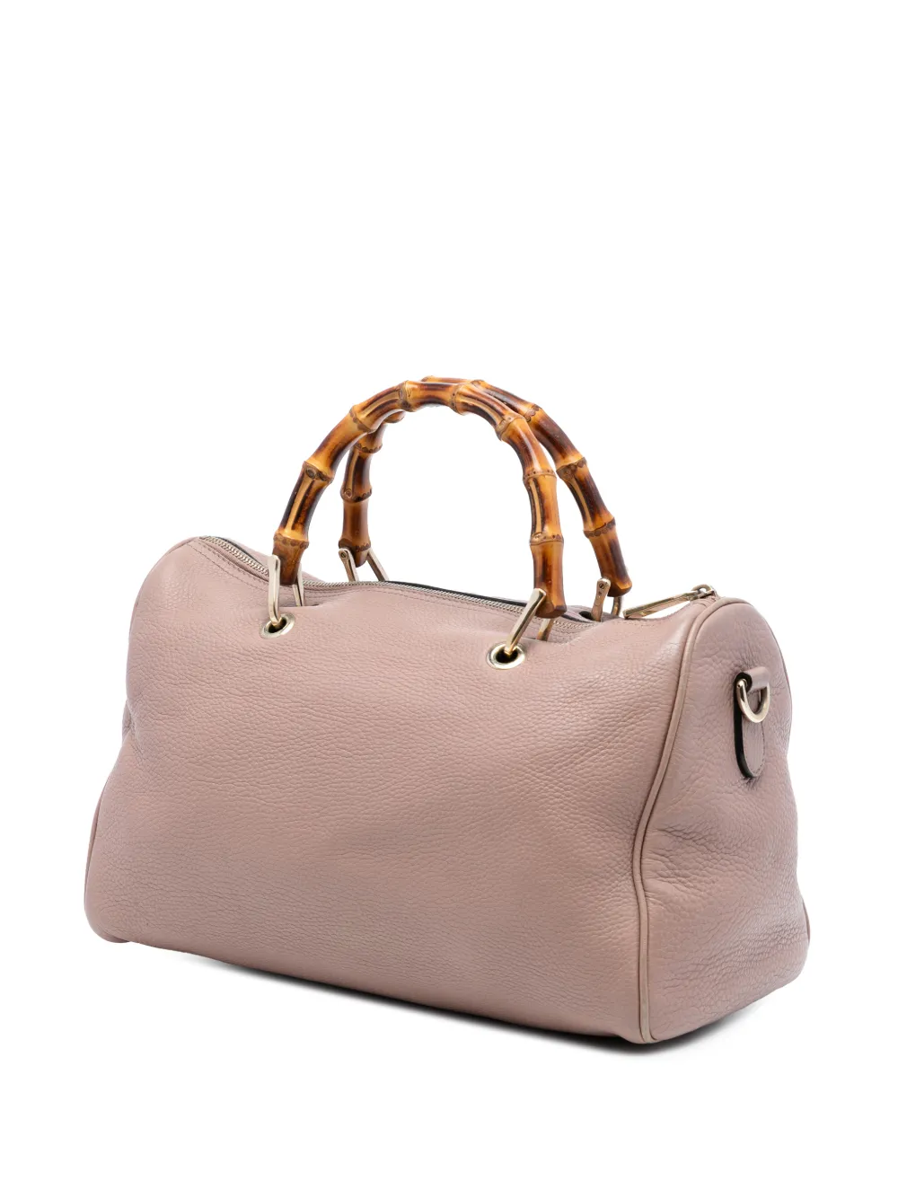 2016-2025 Medium Calfskin Bamboo Shopper Boston Bag Satchel