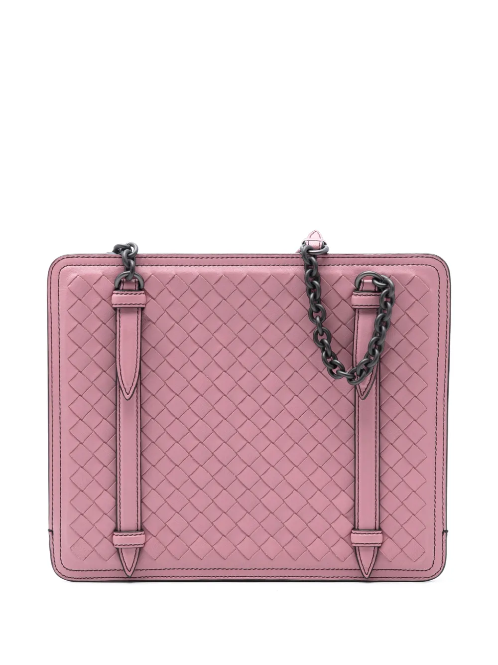 Bottega Veneta Pre-Owned Borsa a spalla in nappa con motivo Intrecciato e catena 2012-2025 - Rosa
