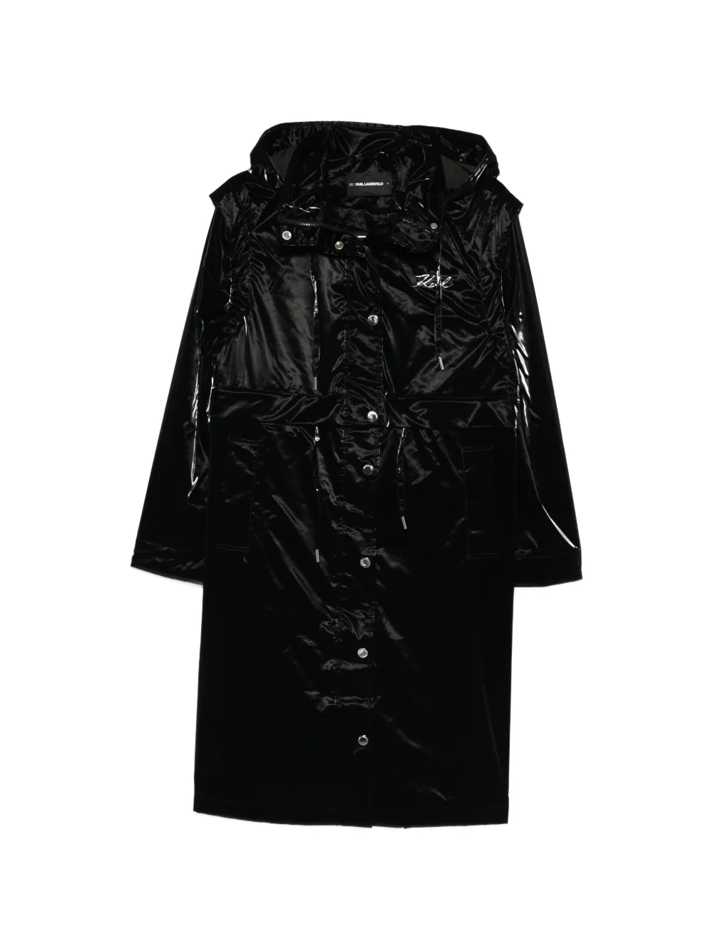 Karl Lagerfeld transformable drawstring parka coat - Nero