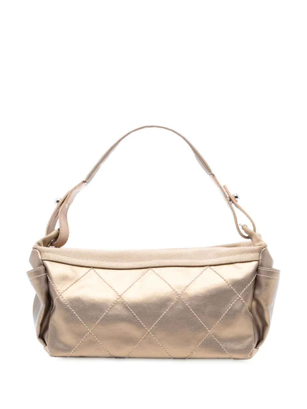 CHANEL Pre-Owned Borsa a mano Paris Biarritz in tela cerata trapuntata 2006-2008 - Oro