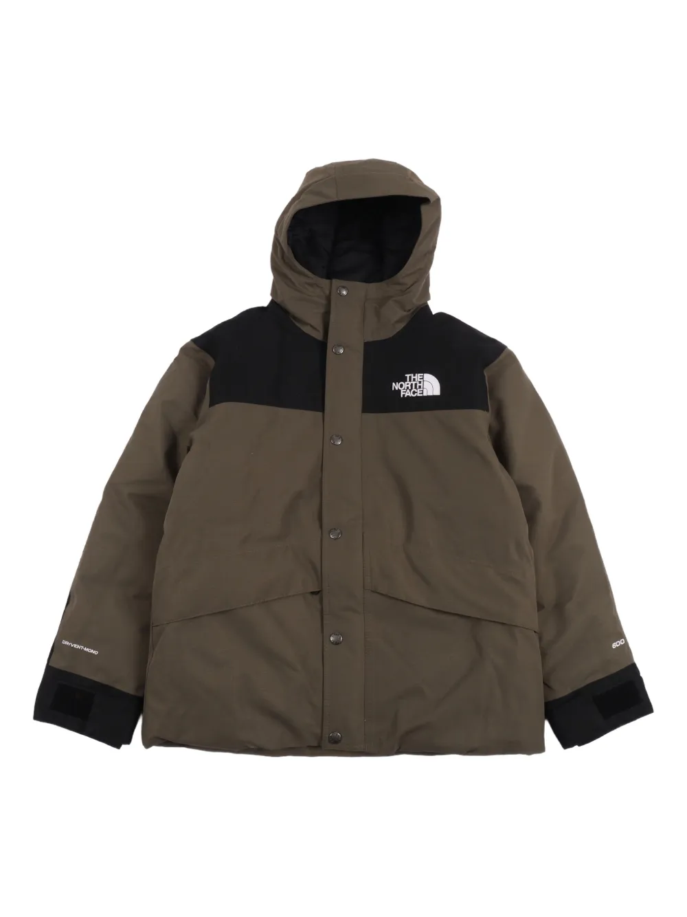 The North Face Kids colour-block hooded jacket - Verde