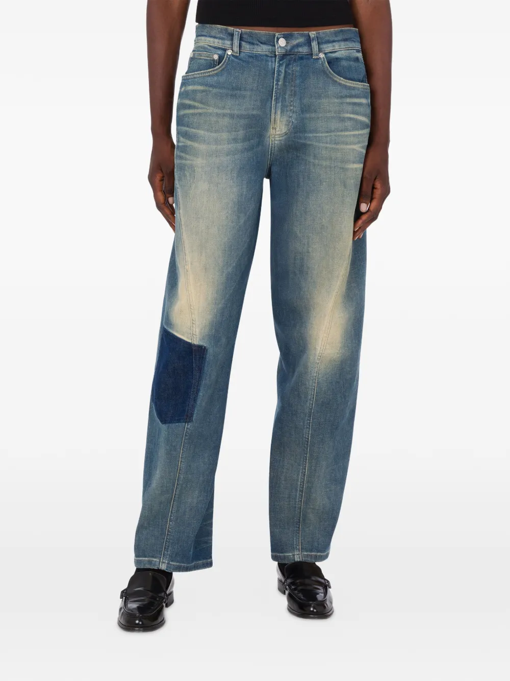  Moschino Jeans Patchwork Denim Jeans - Blue 