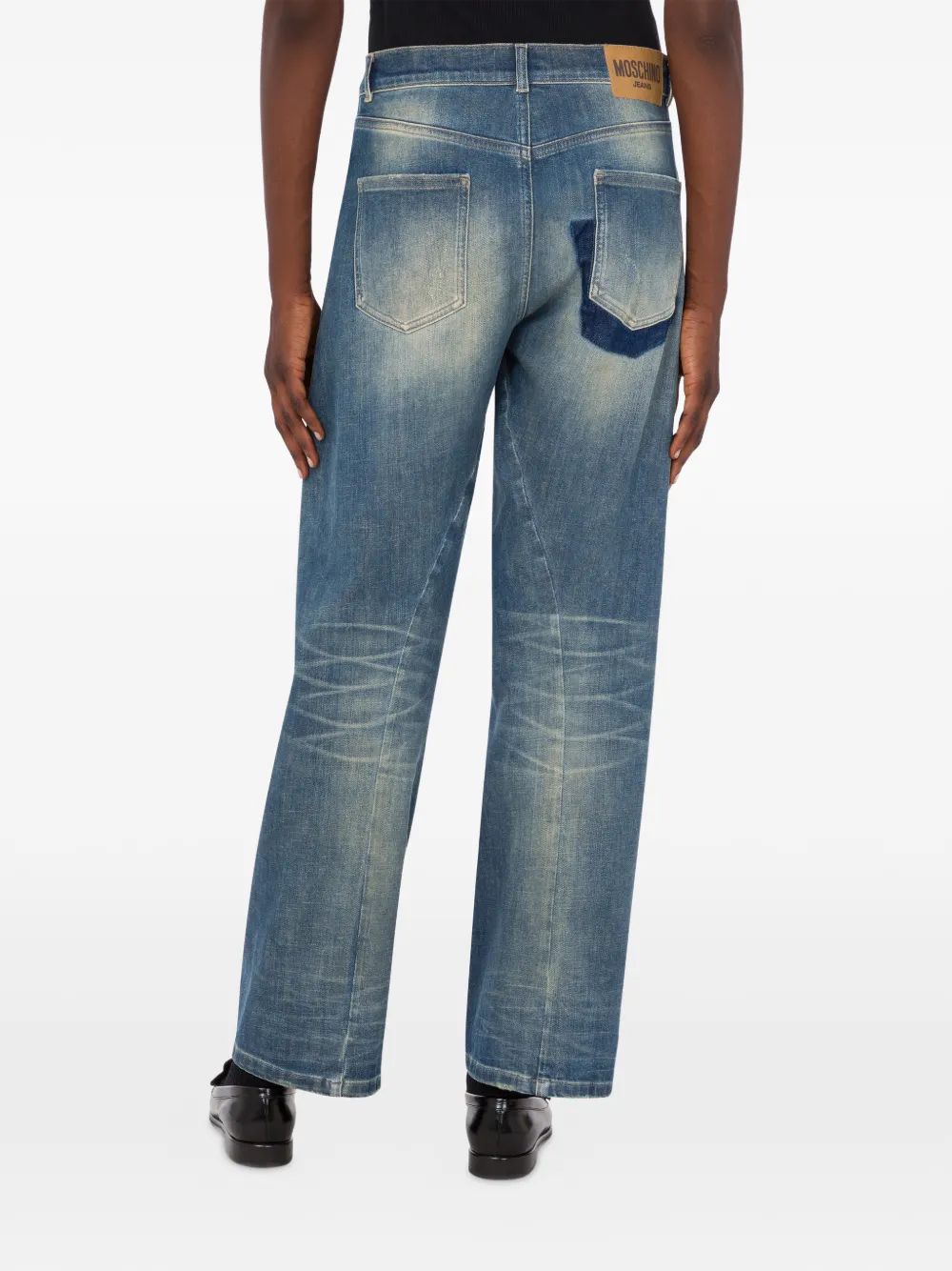  Moschino Jeans Patchwork Denim Jeans - Blue 