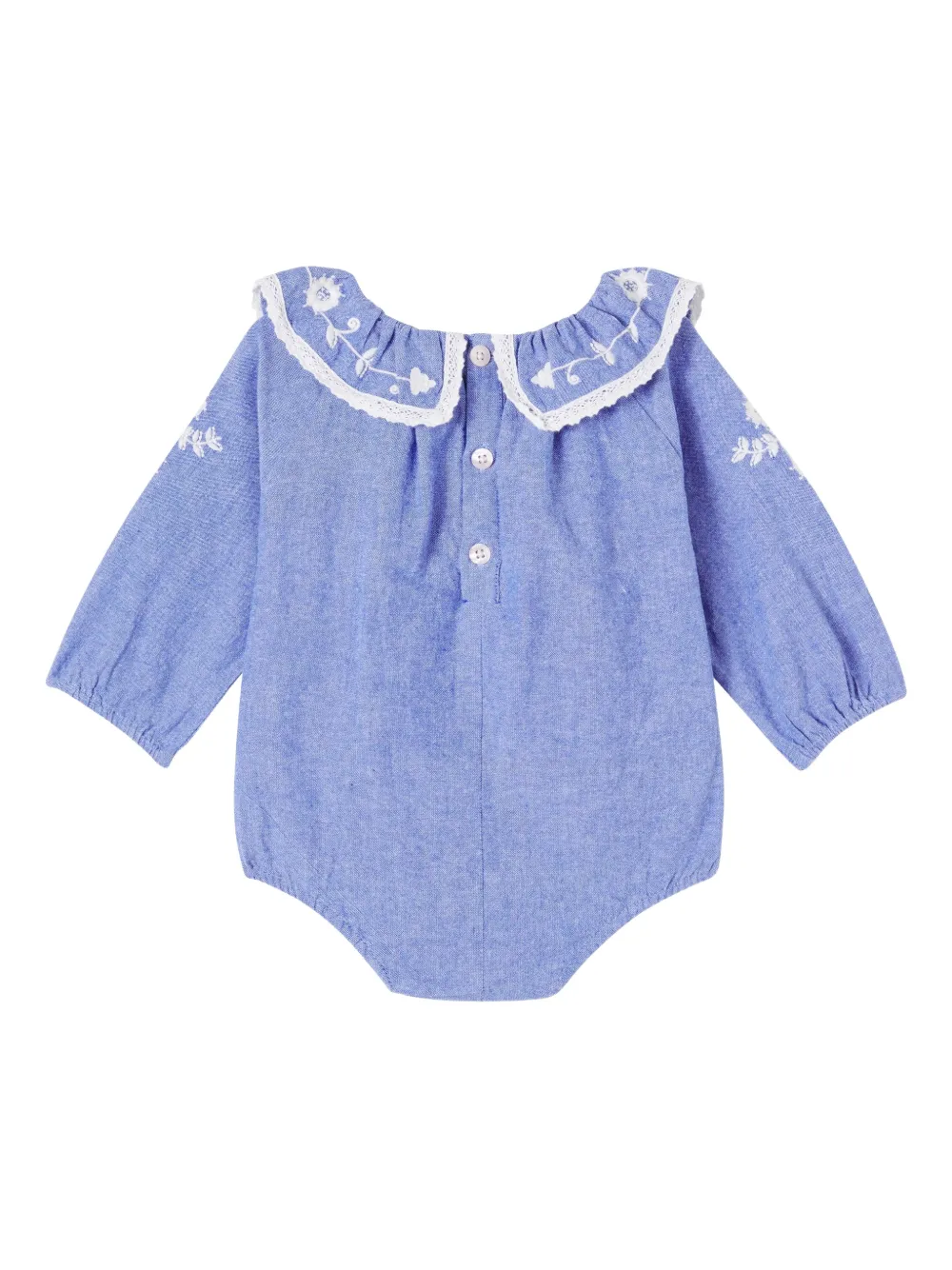 LOUISE MISHA KIDS Ilani embroidered-collar romper - Blauw