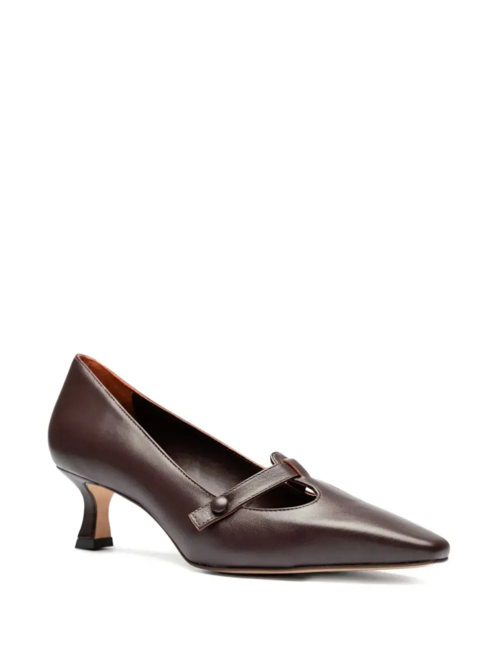 Sarah Chofakian Pumps met knoopdetail en puntige neus Rood