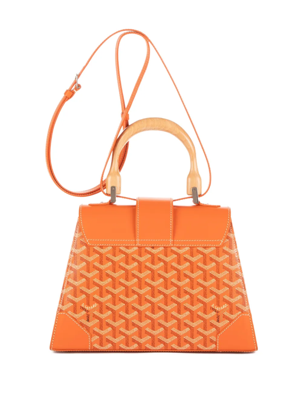 Pre-owned Goyard Pm Saigon Pattern Tote Bag In Orange