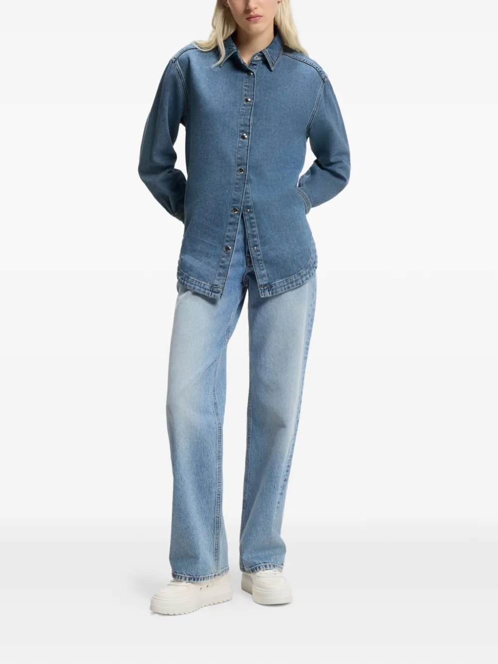 HUGO button long-sleeve shirt - Blauw