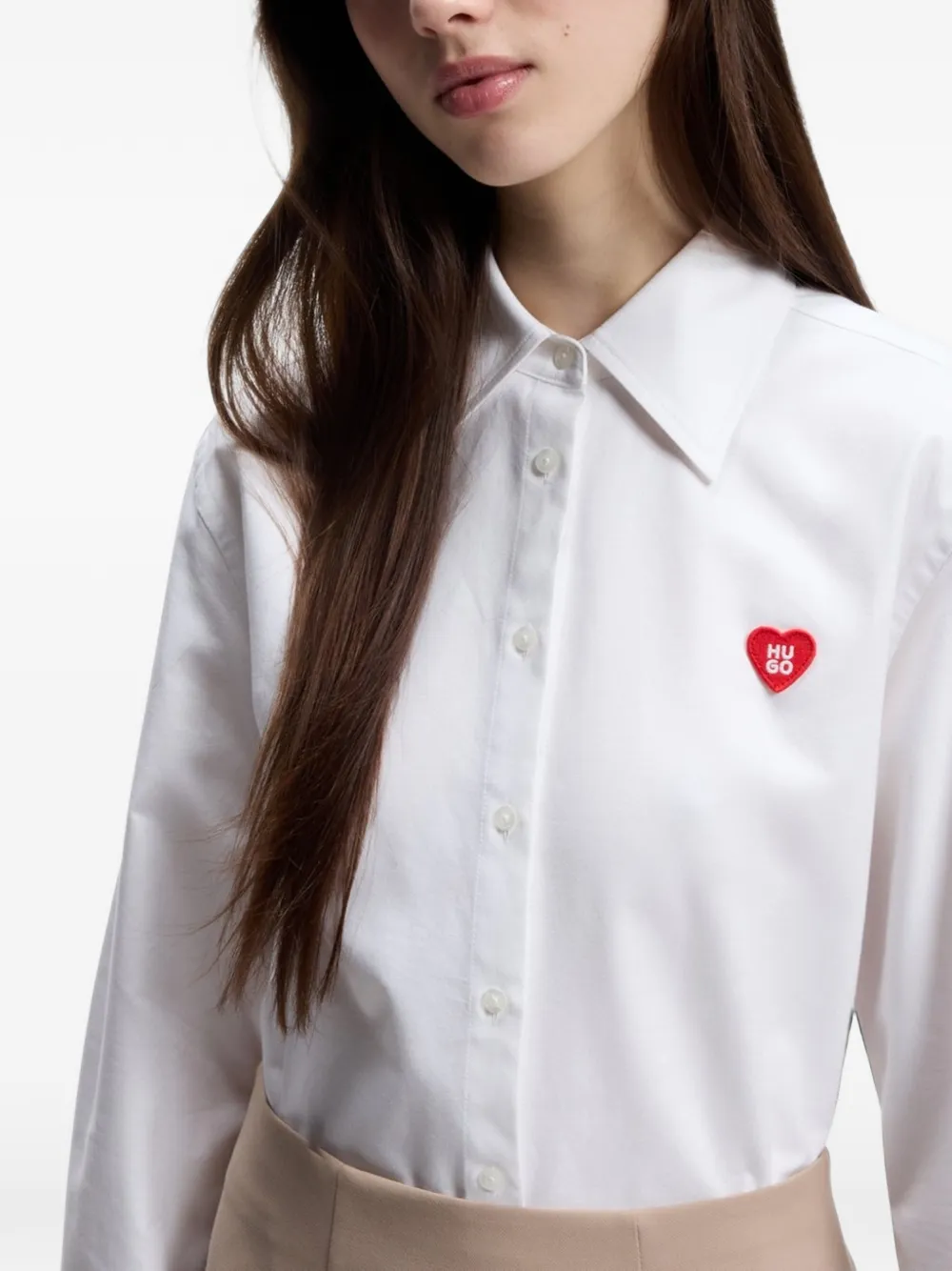 HUGO Blouse met hartvormige knopen Wit
