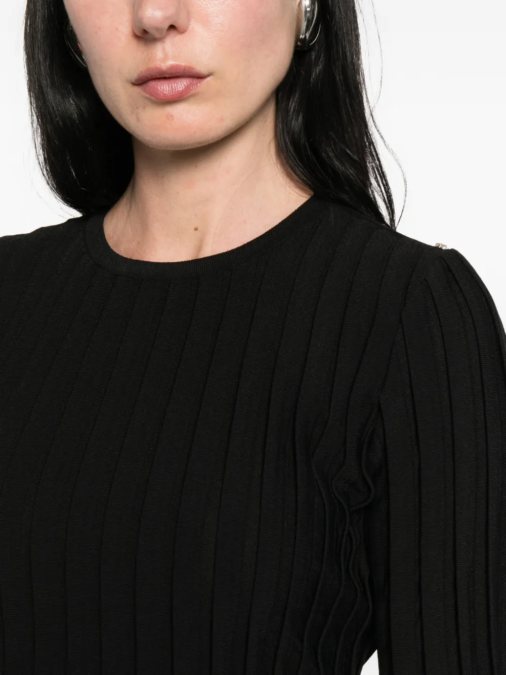 Sportmax SPSCamera geribbeld cropped T-shirt Zwart