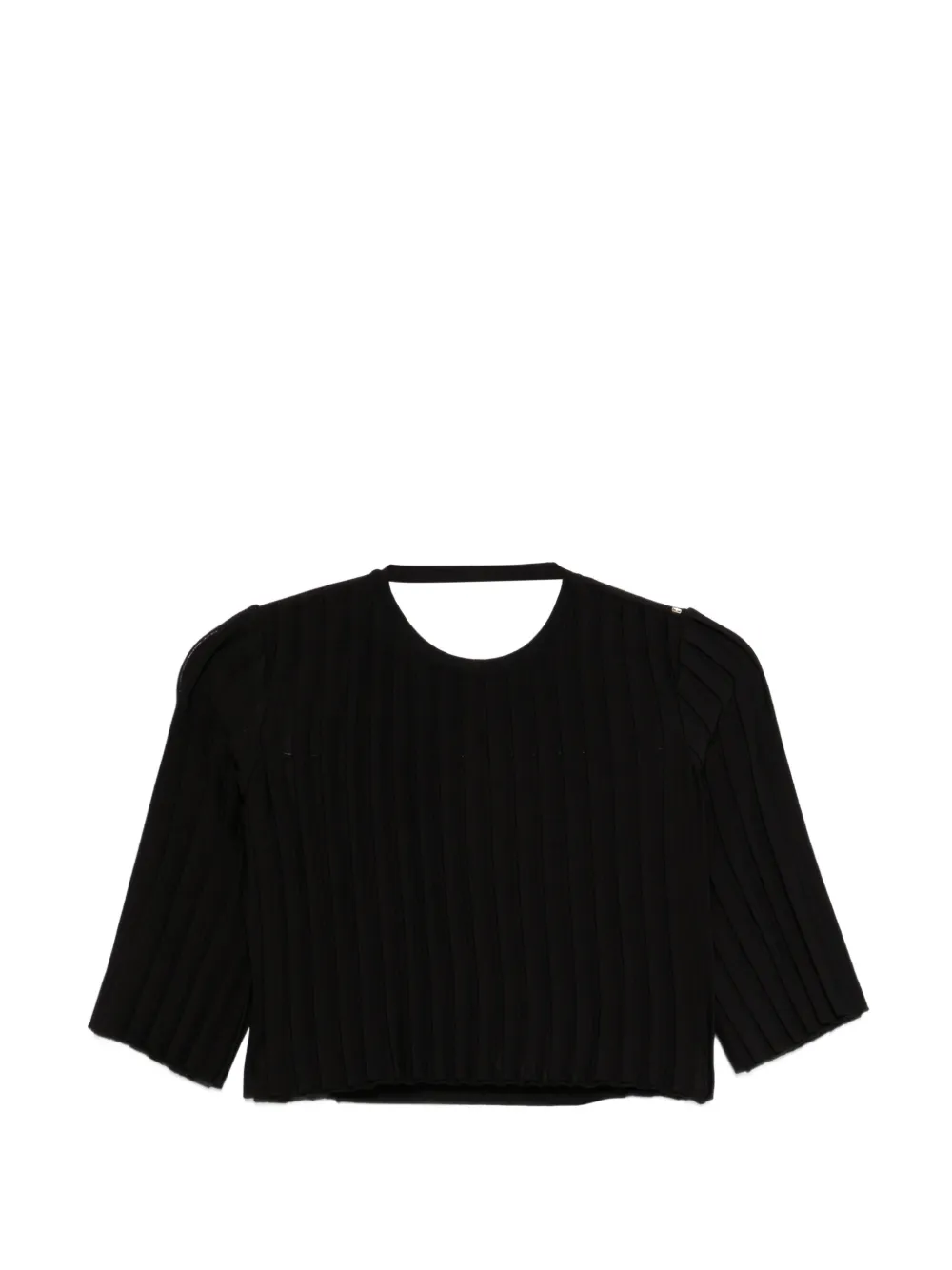 Sportmax SPSCamera ribbed cropped T-shirt - Schwarz