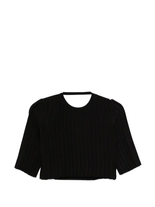 Sportmax Stretch Viscose Crop Top in Black