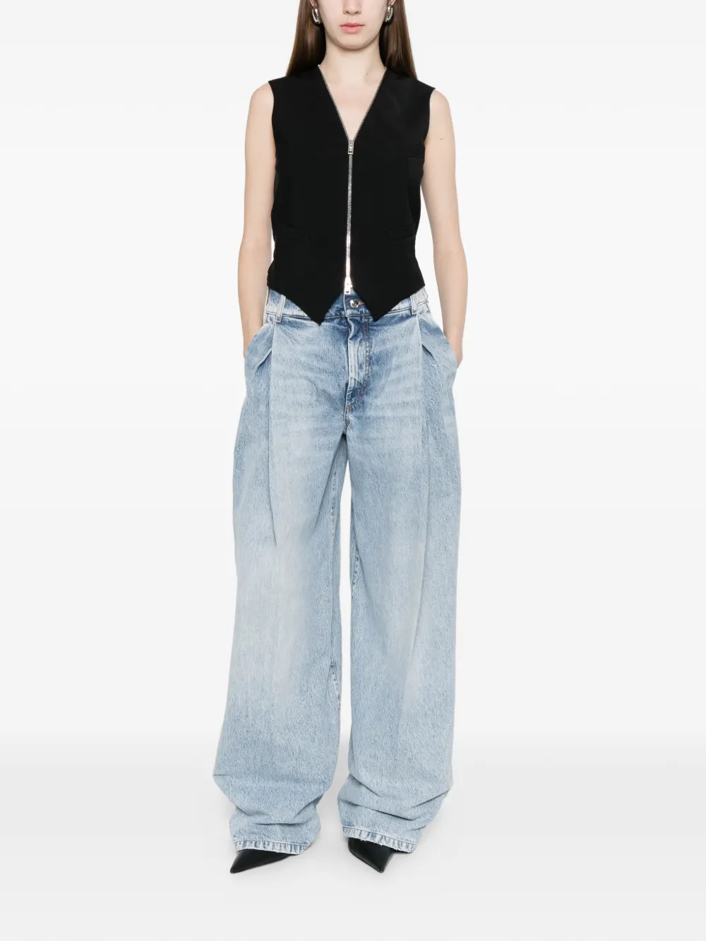 Sportmax Jeans met wijde pijpen Blauw