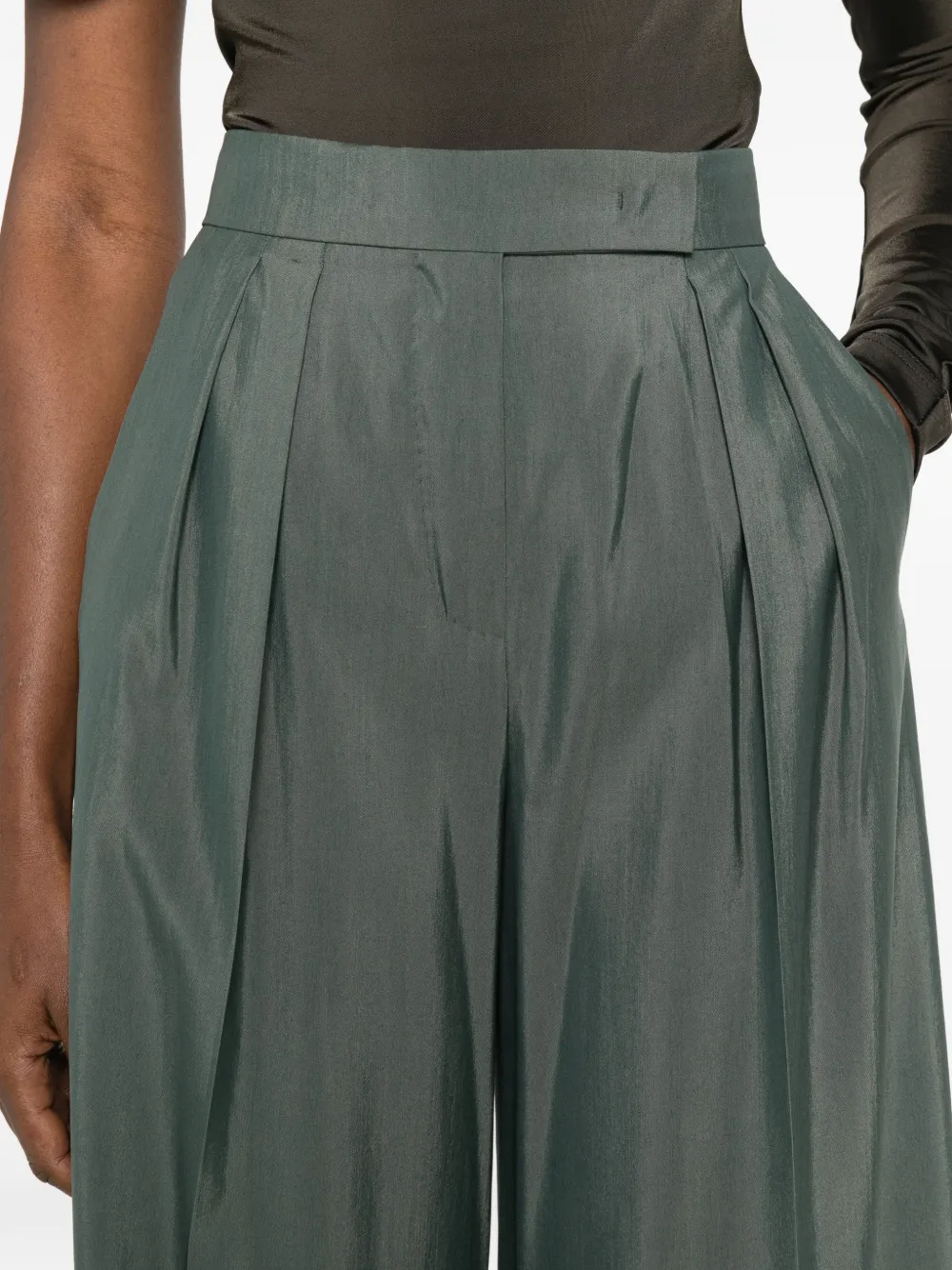 Max Mara Mxmgiallo broek met zak Groen