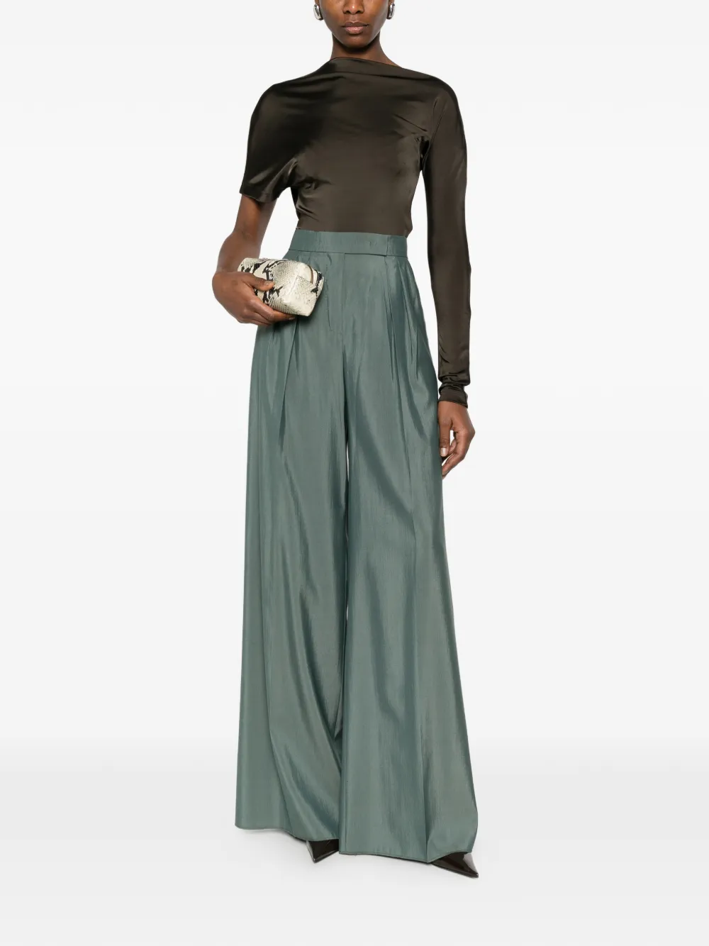 Max Mara Mxmgiallo broek met zak Groen