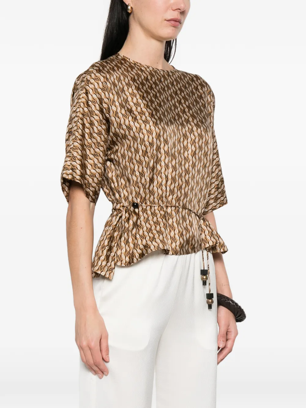  Max Mara Printed Blouse - Brown 