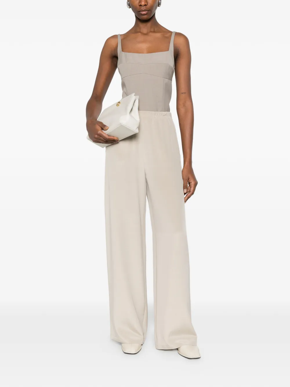 Max Mara Mxpmaga broek met elastische tailleband Beige