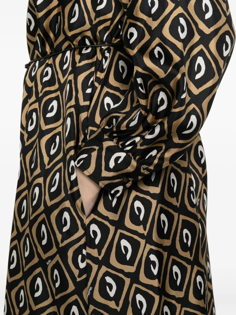Max Mara Midi-jurk met print Zwart