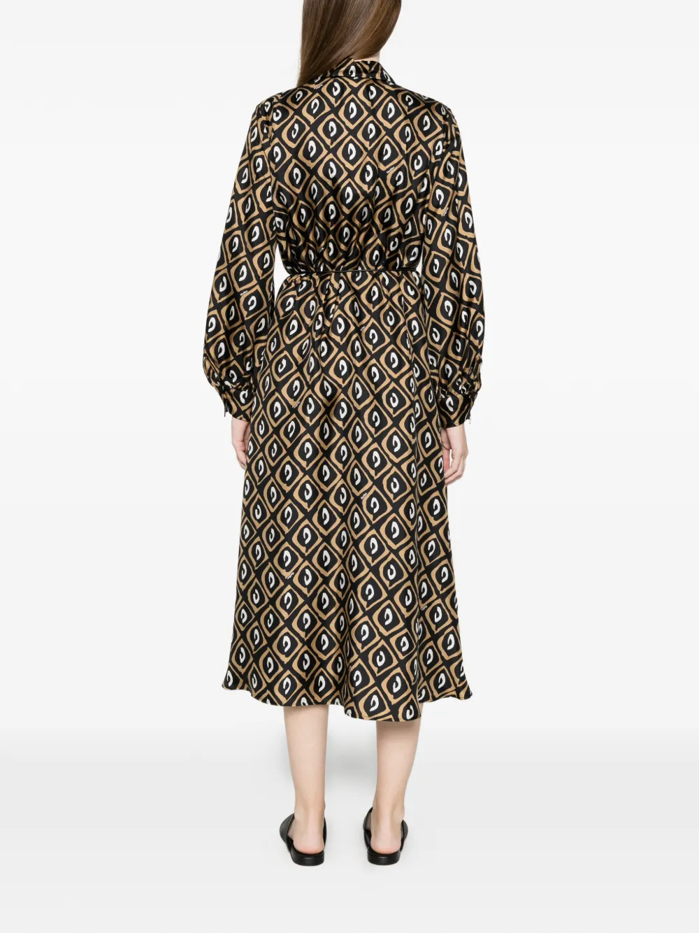 Max Mara Midi-jurk met print Zwart